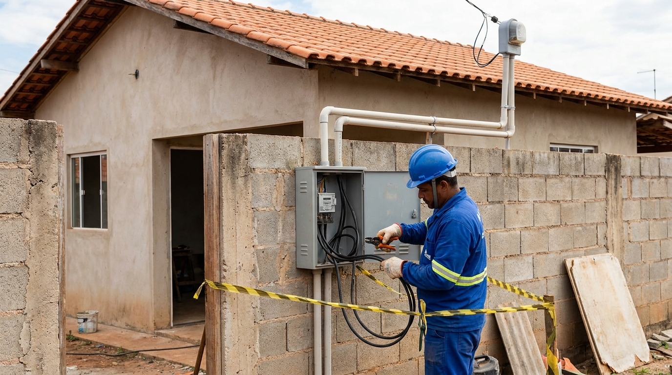 Eletricista instalando padrao de energia em Palmas‑TO
