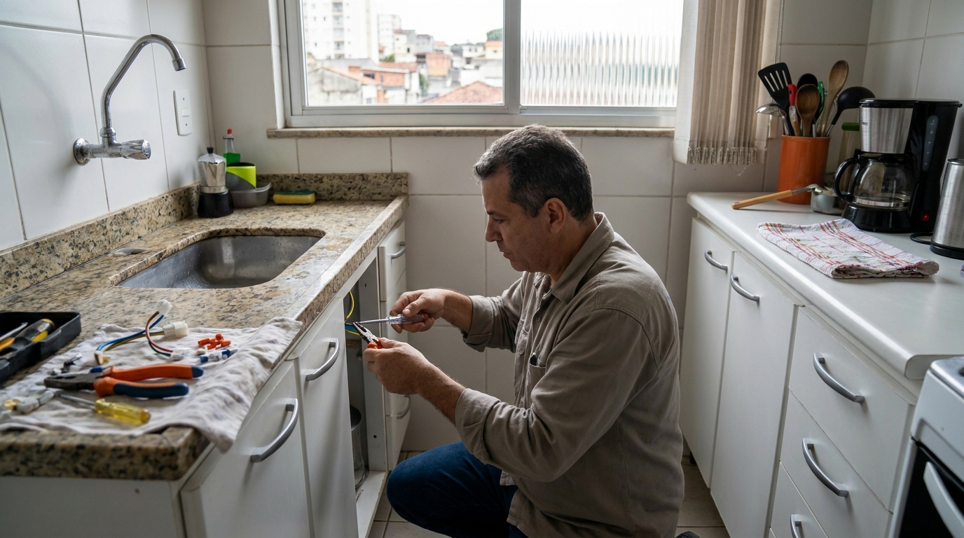 Eletricista instalando torneira eletrica em Palmas‑TO