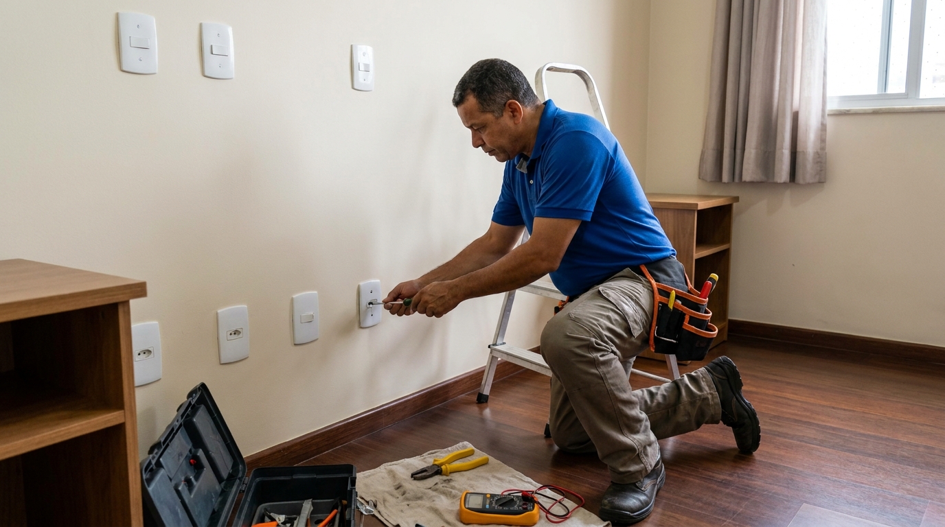 Instalacao de tomada e interruptor residencial em Palmas‑TO