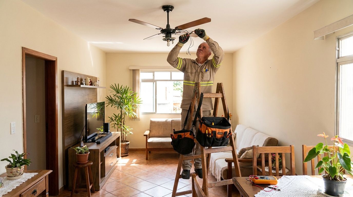 Montagem de ventilador de teto em Palmas‑TO