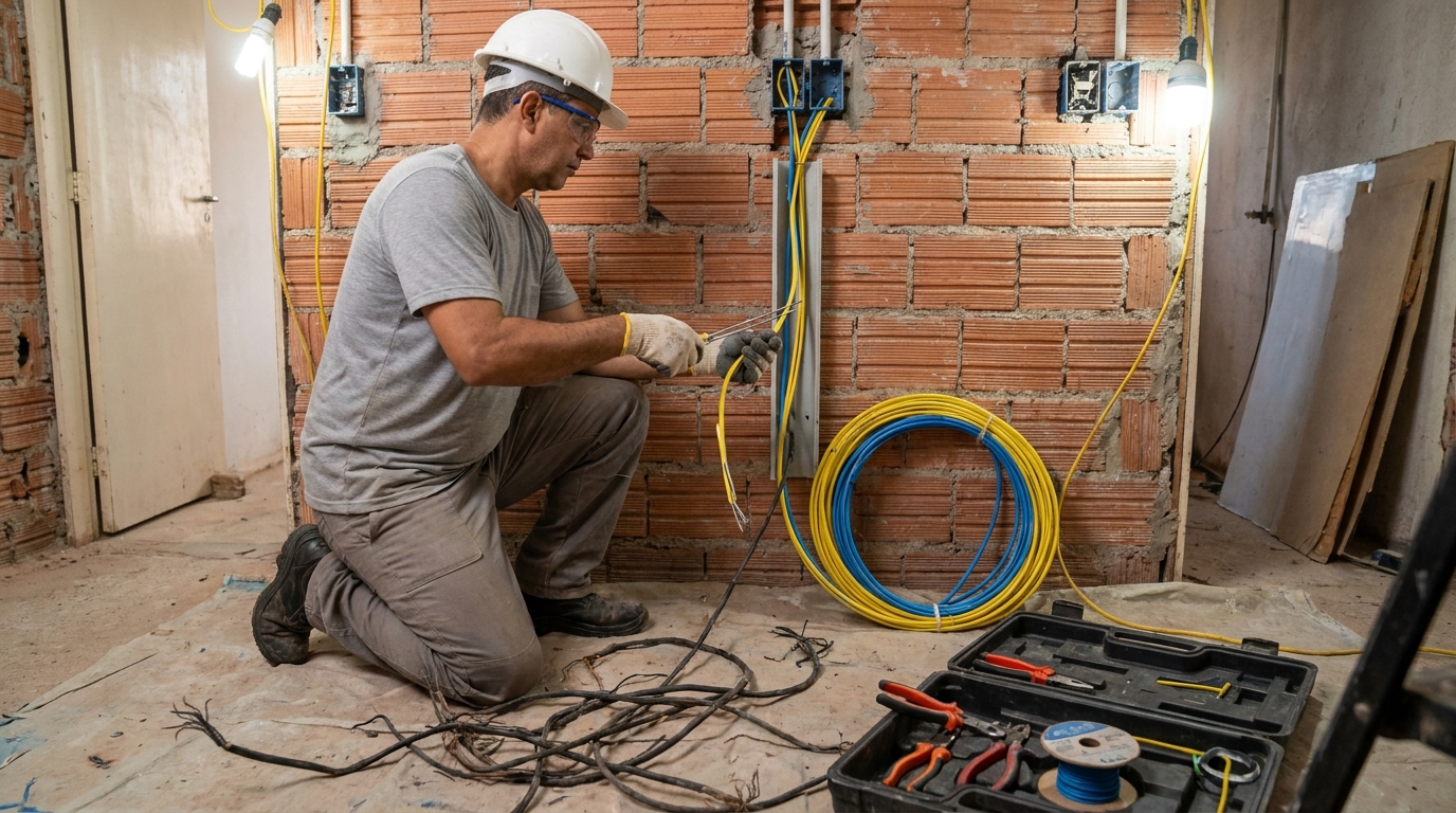 Troca de fiacao eletrica residencial em Palmas‑TO